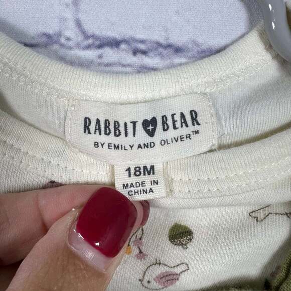 Rabbit + Bear Gauze Jumper with Matching Onesie Size 18 Months - Picture 4 of 5